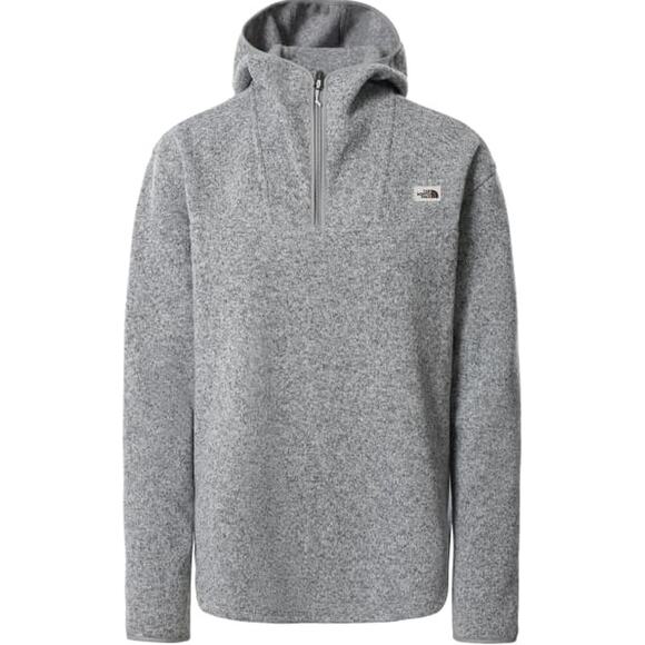 The North Face Crescent Popover Hoodie Sweatshirt Womens Medium Gray Quarter Zip - Picture 1 of 11
